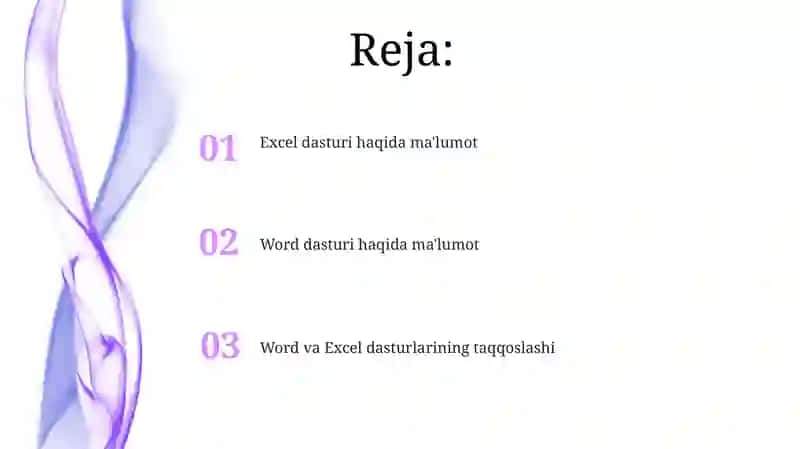 Word va Excel dasturlarining taqqoslashi 2