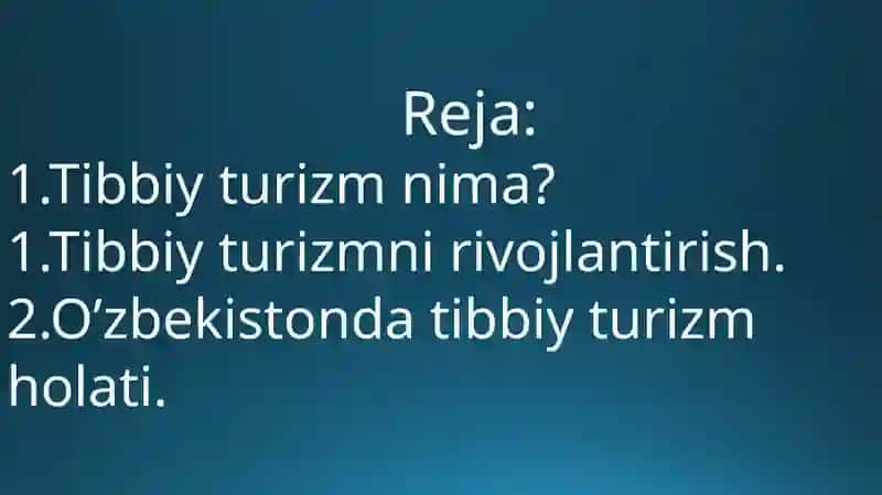 O’zbekistonda tibbiy turizmni rivojlantirish maqsadlari 2