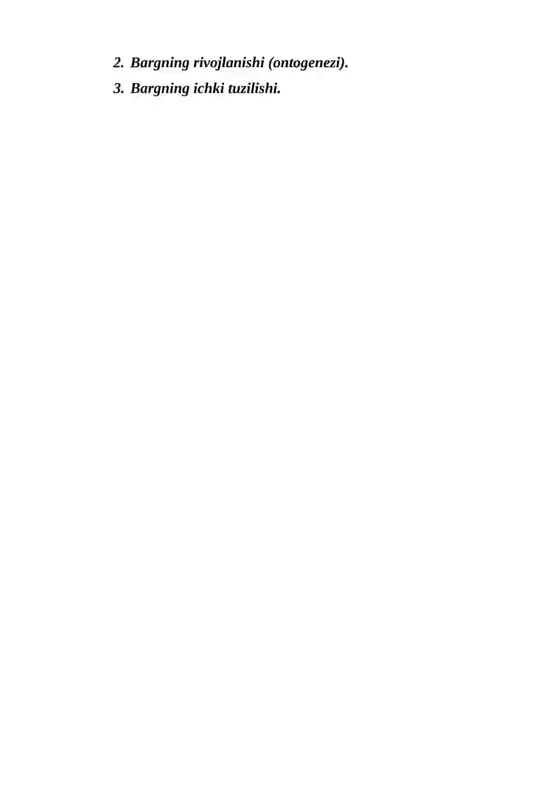 O‘simliklarning moslanish sifatida barg shakllarining xilma-xilligini ilmiy izohlash 2