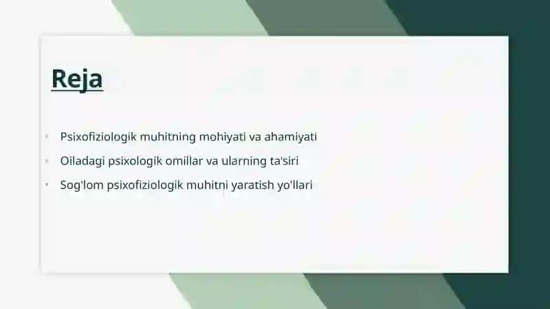 Psixofiziologik muhitni shakllantirish 2
