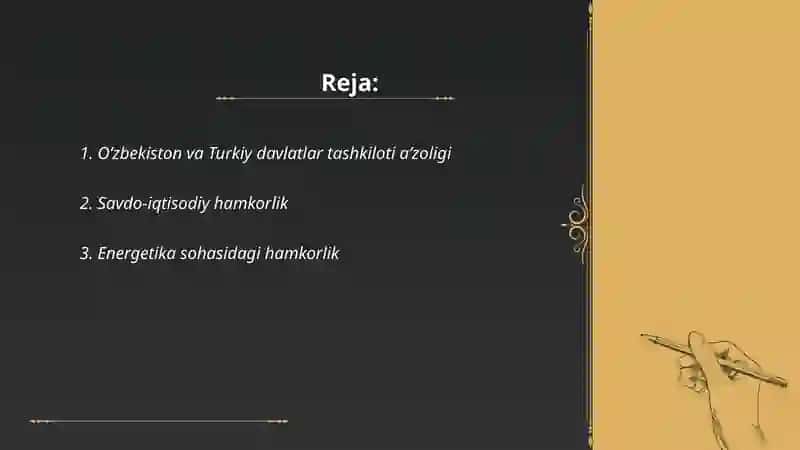 Oʻzbekistonning Turkiy davlatlar tashkiloti bilan hamkorligi 2