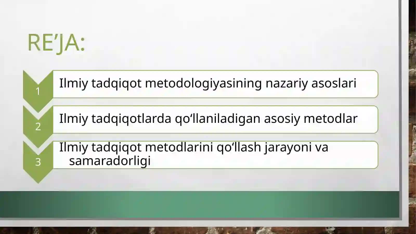 Tadqiqotlarning ilmiy metadologik usullari 2
