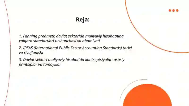Davlat sektorida moliyaviy hisobotning xalqaro standartlari fanning predmeti va uslubiy asoslari 2