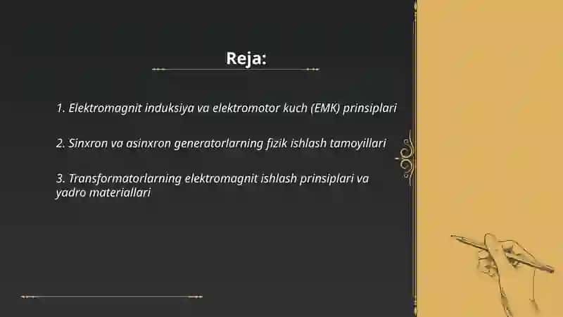 Elektr energiya ishlab chiqarish,uzatish va taqsimlash jarayonlarining fizik asoslari 2