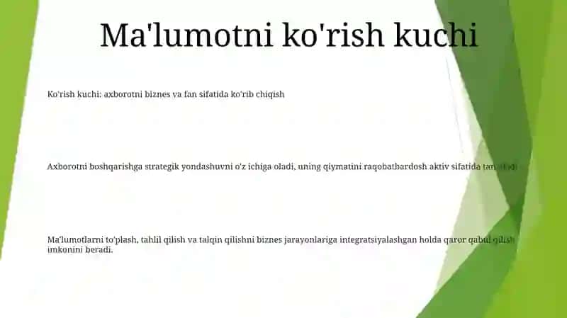 Axborot MaʼLumotga Nisbatan Kuch Biznes Va BilimSifatidaQarash 2