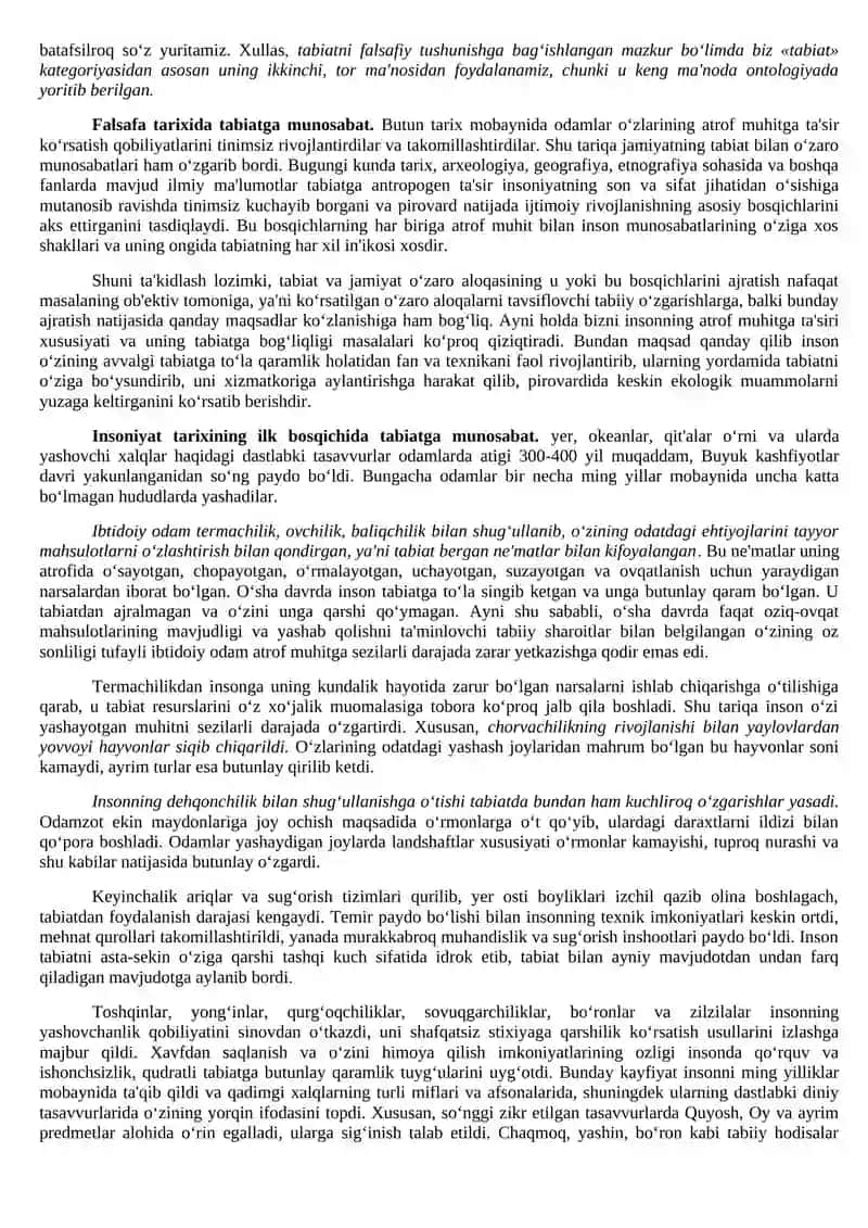 Tabiat tushunchasi 2