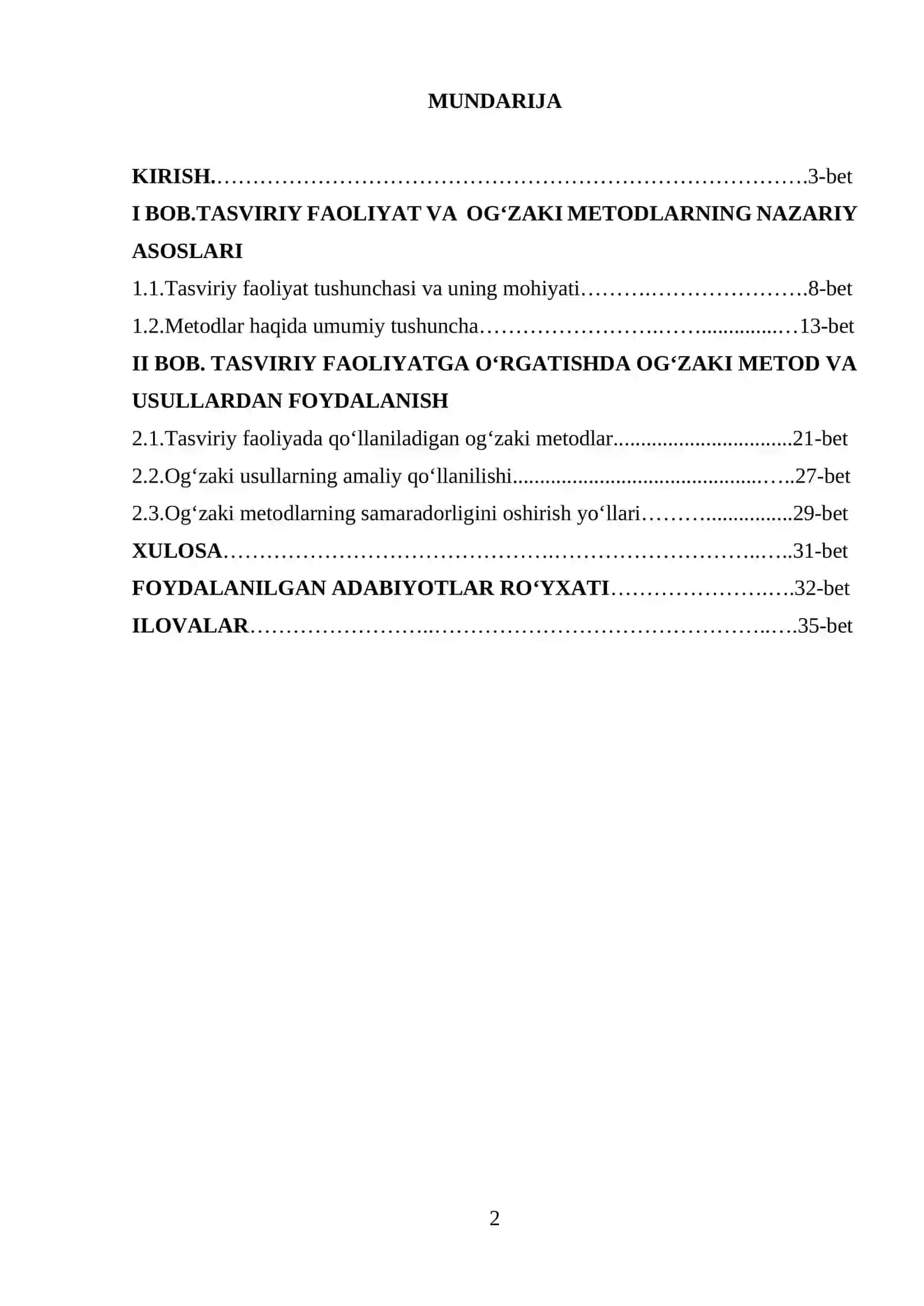 Tasviriy faoliyatga oʻrgatishning ogʻzaki metod va usullari 2