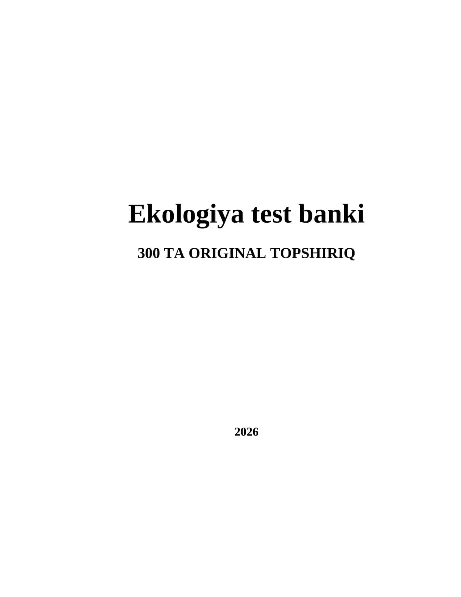 Ekologiya test banki 2