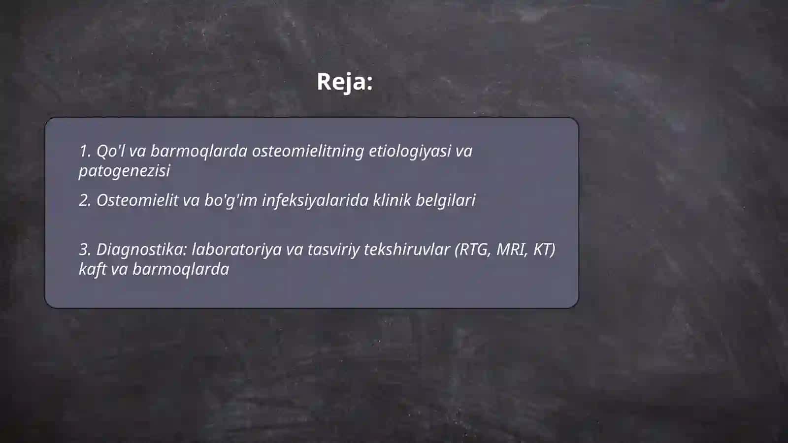 Suyak va bo'g'imlarning xirurgik infeksiyalari 2
