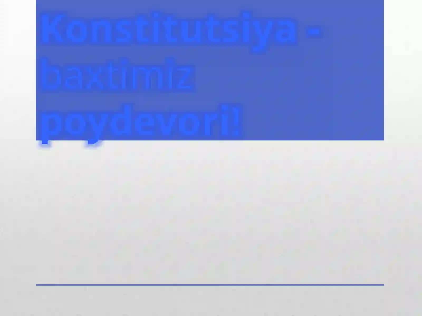Samadova Zuriyatning “Konstitutsiya–baxtimiz poydevori” mavzusidagi ta’lim darsi 2