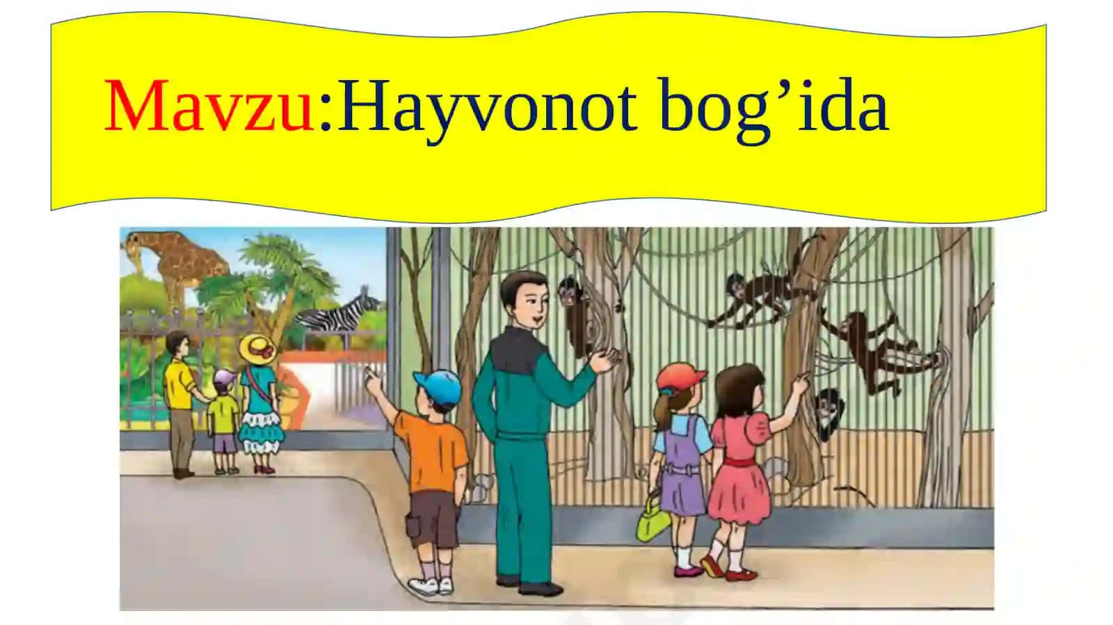 3-sinf Ona tili Hayvonot bog'ida mavzuda dars taqdimoti 2