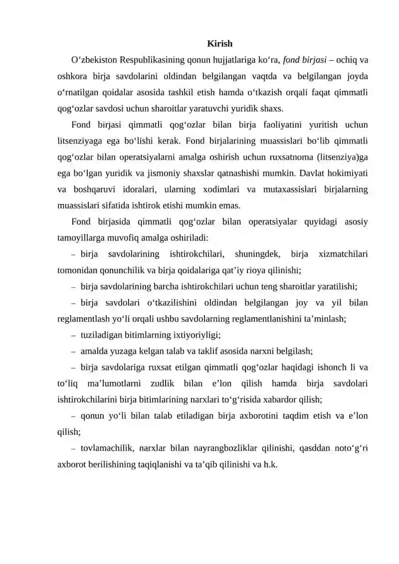 Birjaning mohiyati va vazifalari va ularning turlari 2