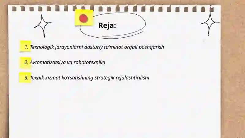 Texnologik jarayonlarni boshqarishda asosiy tushunchalar 2