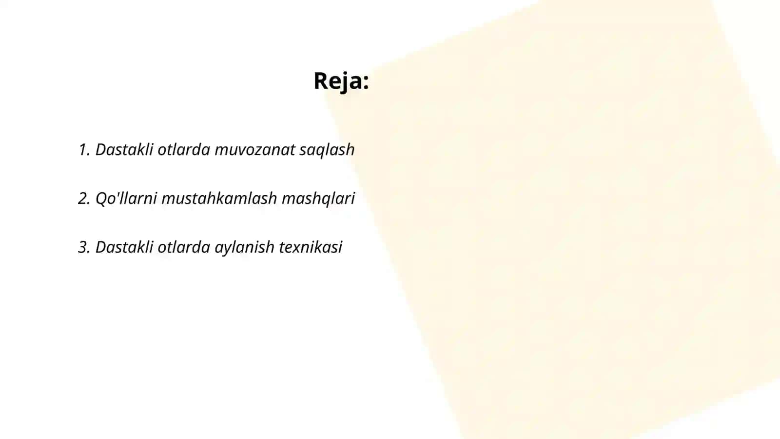Dastakli otda bajariladigan mashqlar 2