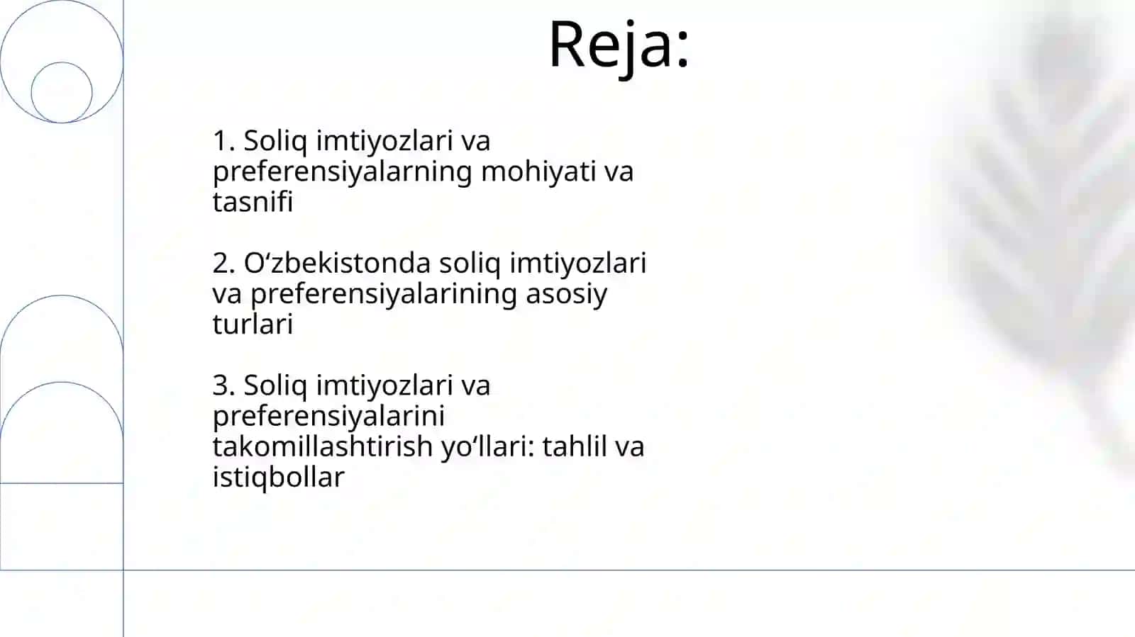 Soliq imtiyozlari va preferensiyalarining turlari 2