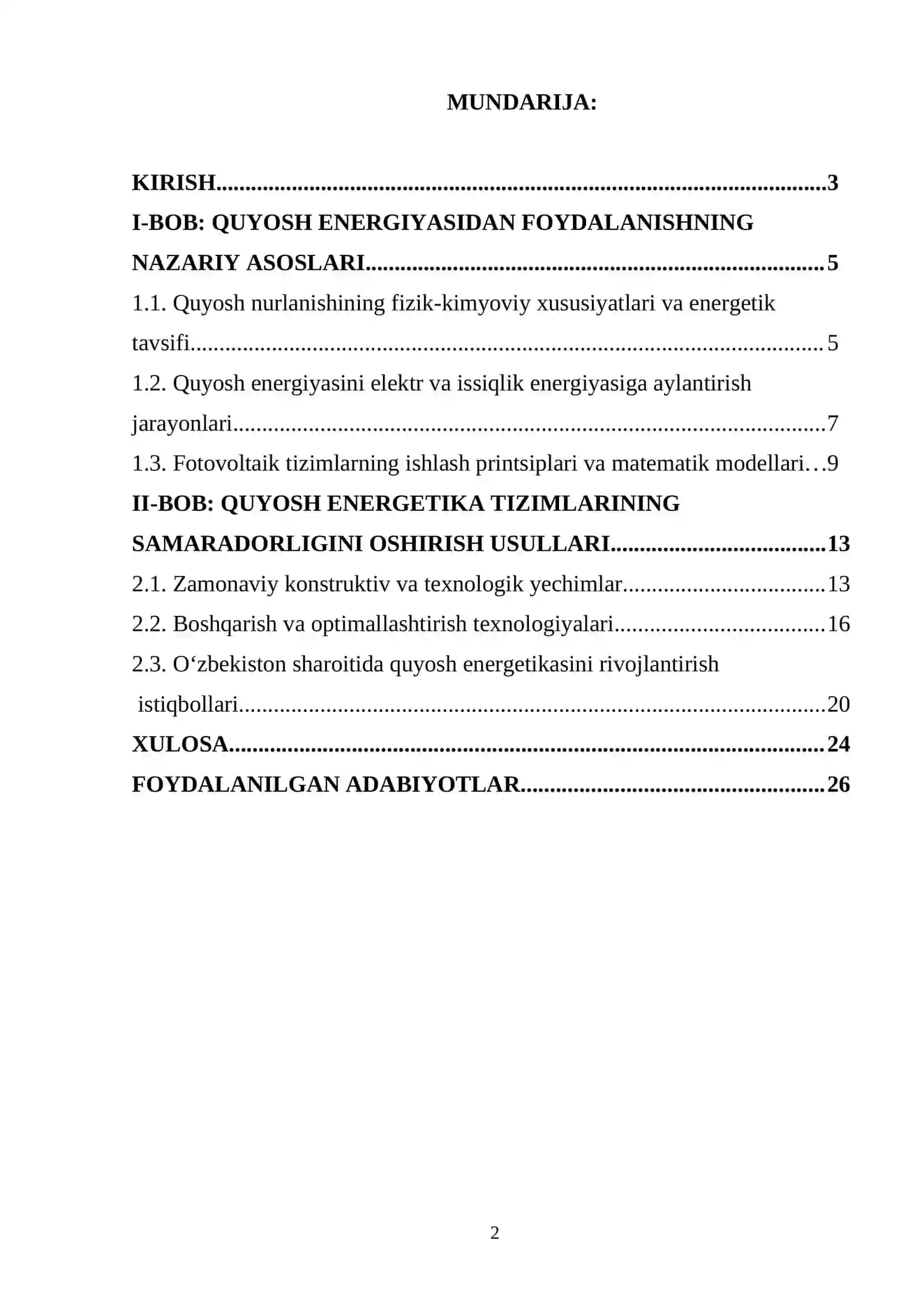 QUYOSH ENERGIYASIDAN FOYDALANISHNING NAZARIY ASOSLARI VA SAMARADORLIGINI OSHIRISH USULLARI 2