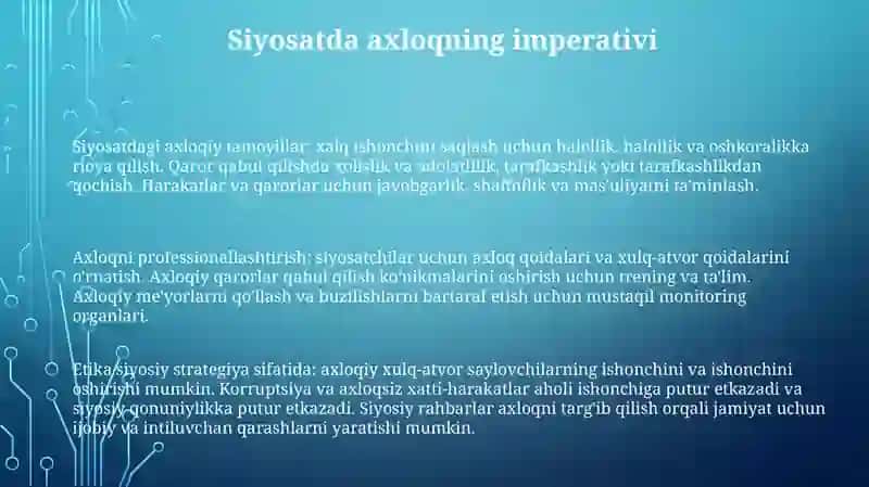 Siyosatda Professional Etika Va Yangi Axloq Siyosati 2