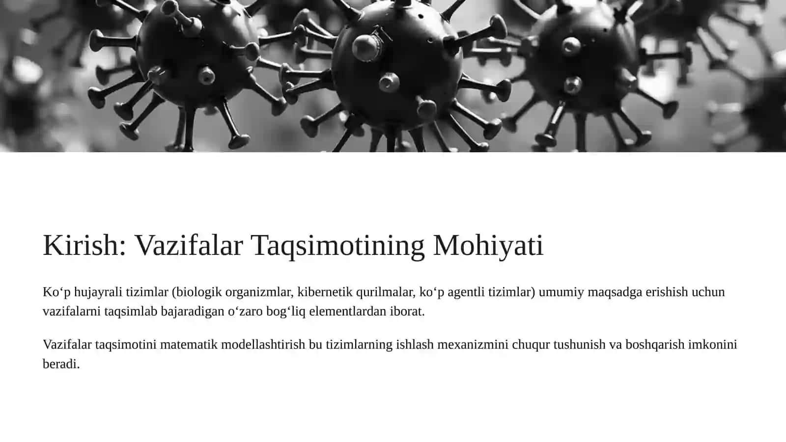 KO‘P HUJAYRALI TIZIMLARDA VAZIFALAR TAQSIMLANISHINING MATEMATIK MODELLARI 2