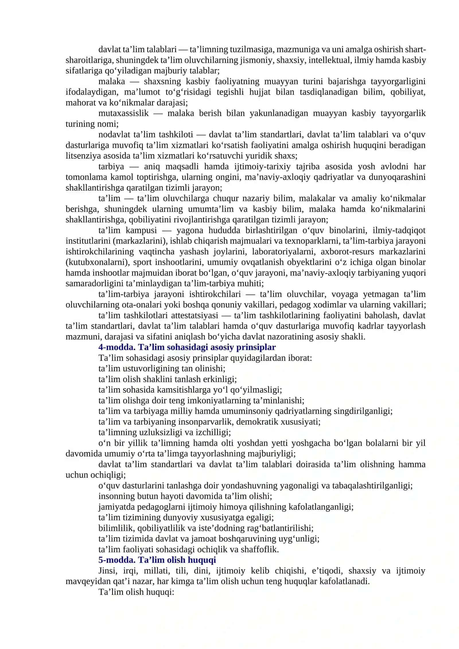 O‘zbekiston Respublikasida ta’lim tizimini rivojlantirishning konseptual asoslari 2