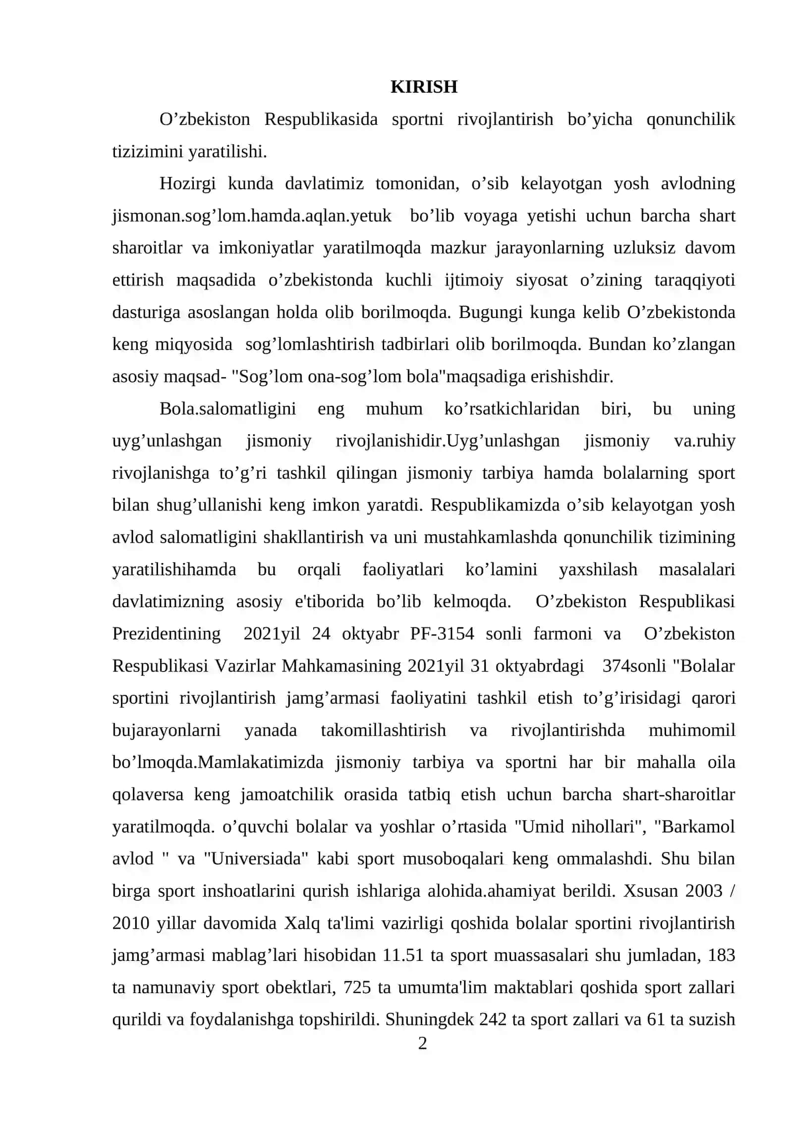 QISHLOQ JOYLARDA BOLALAR SPORTINI RIVOJLANTIRISH TIZIMINI SHAKILLANTIRISH 2
