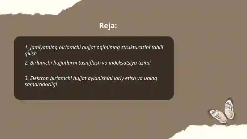 Jamiyatning axborot resursi sifatida birlamchi hujjat oqimi 2