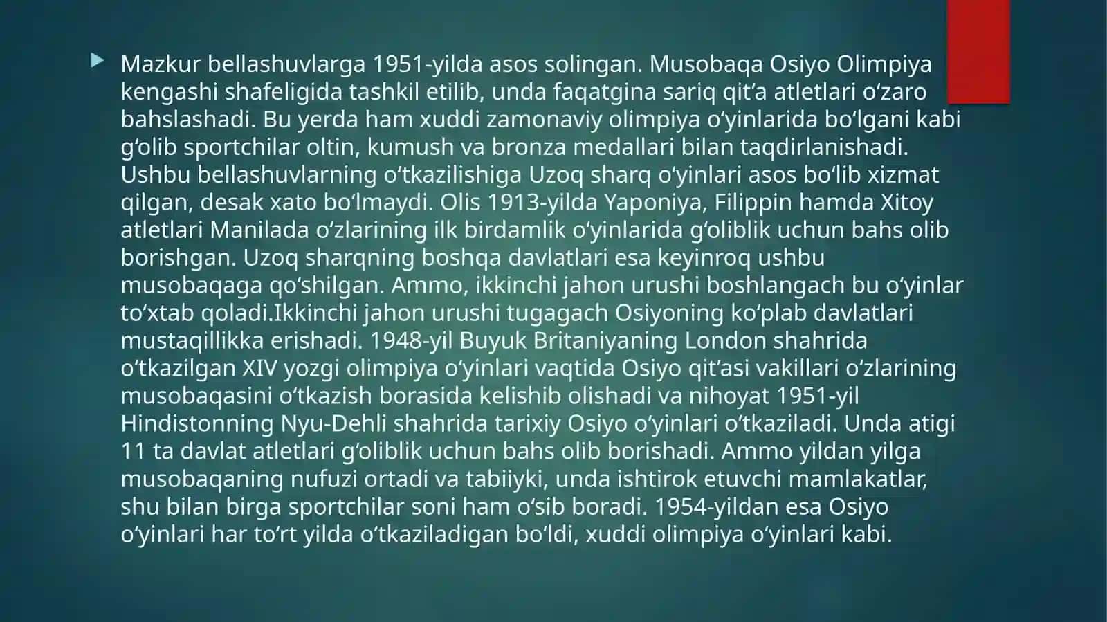 Osiyo oʻyinlari (1951-hozirgi davrgacha) 2