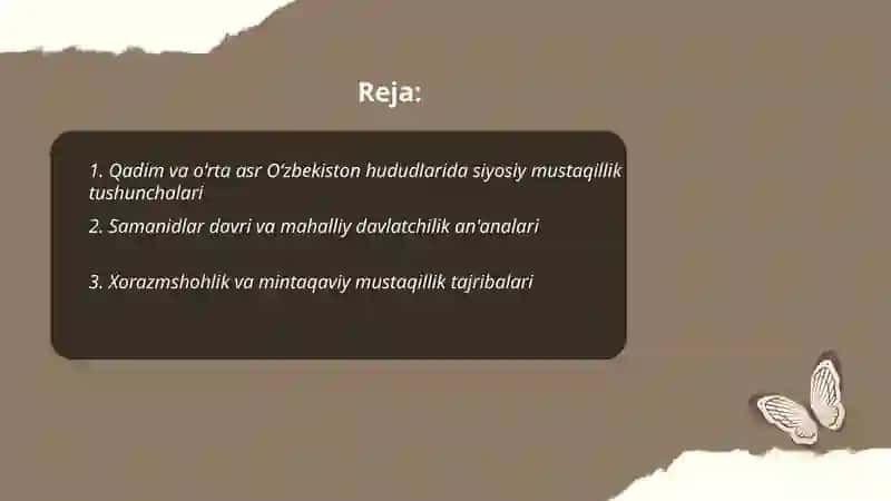 Oʻzbekistonda mustaqillik gʻoyalarining tarixiy asoslari 2