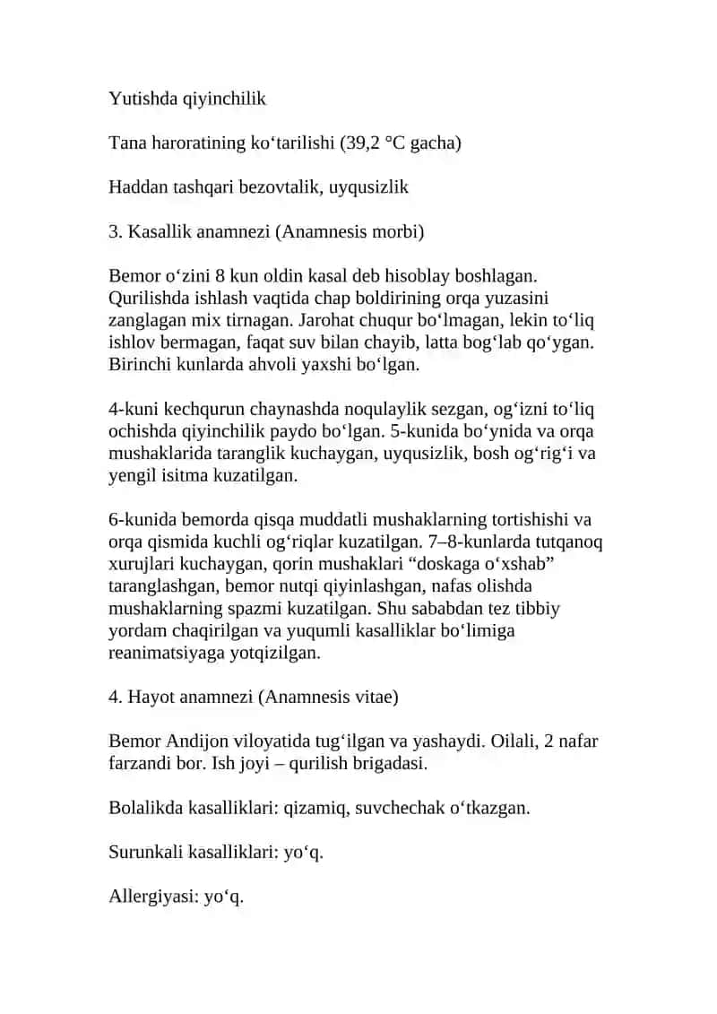 Qoqshol kasallik tarixi 2