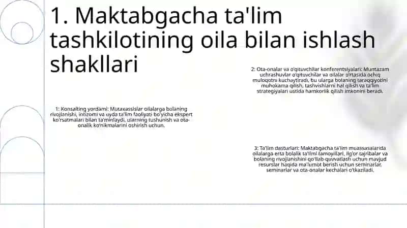 Maktabgacha TaʼLim Tashkilotining Oila Bilan Ishlash Shakllari 2