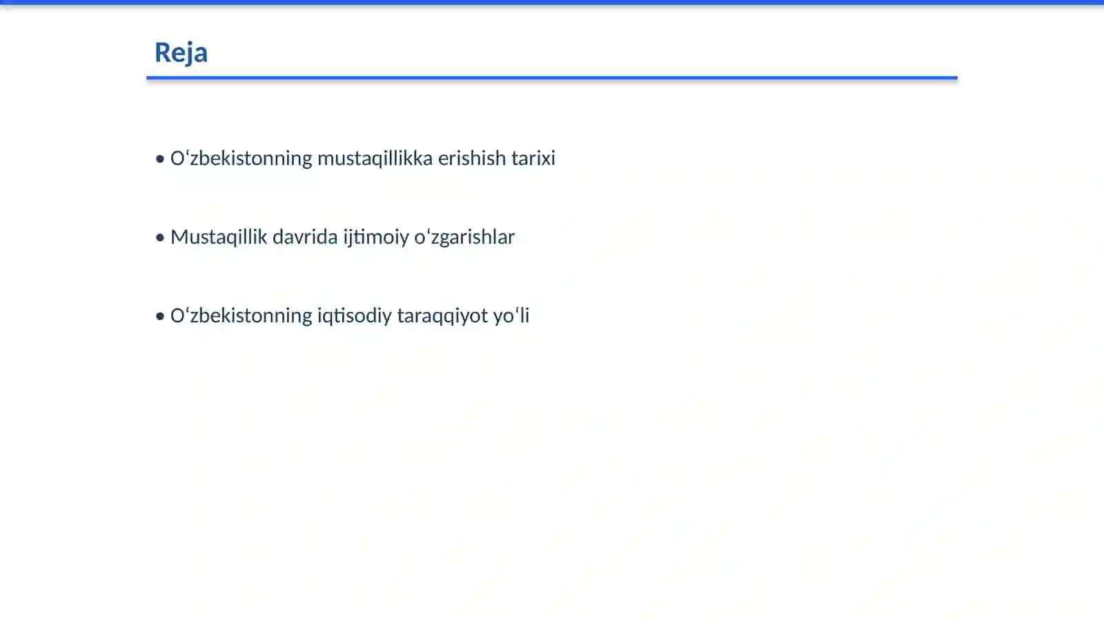 Mustaqil O‘zbekiston Respublikasi tashkil topishining tarixiy ahamiyati, O‘zbekistonning o‘ziga xos istiqlol va taraqqiyot yo‘li 2