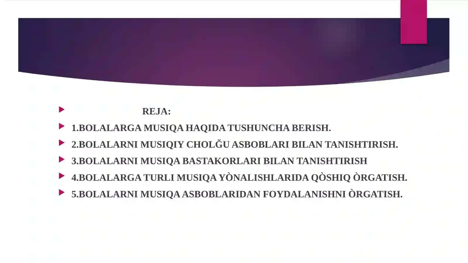 Bolalar hayotida musiqa o'rni 2