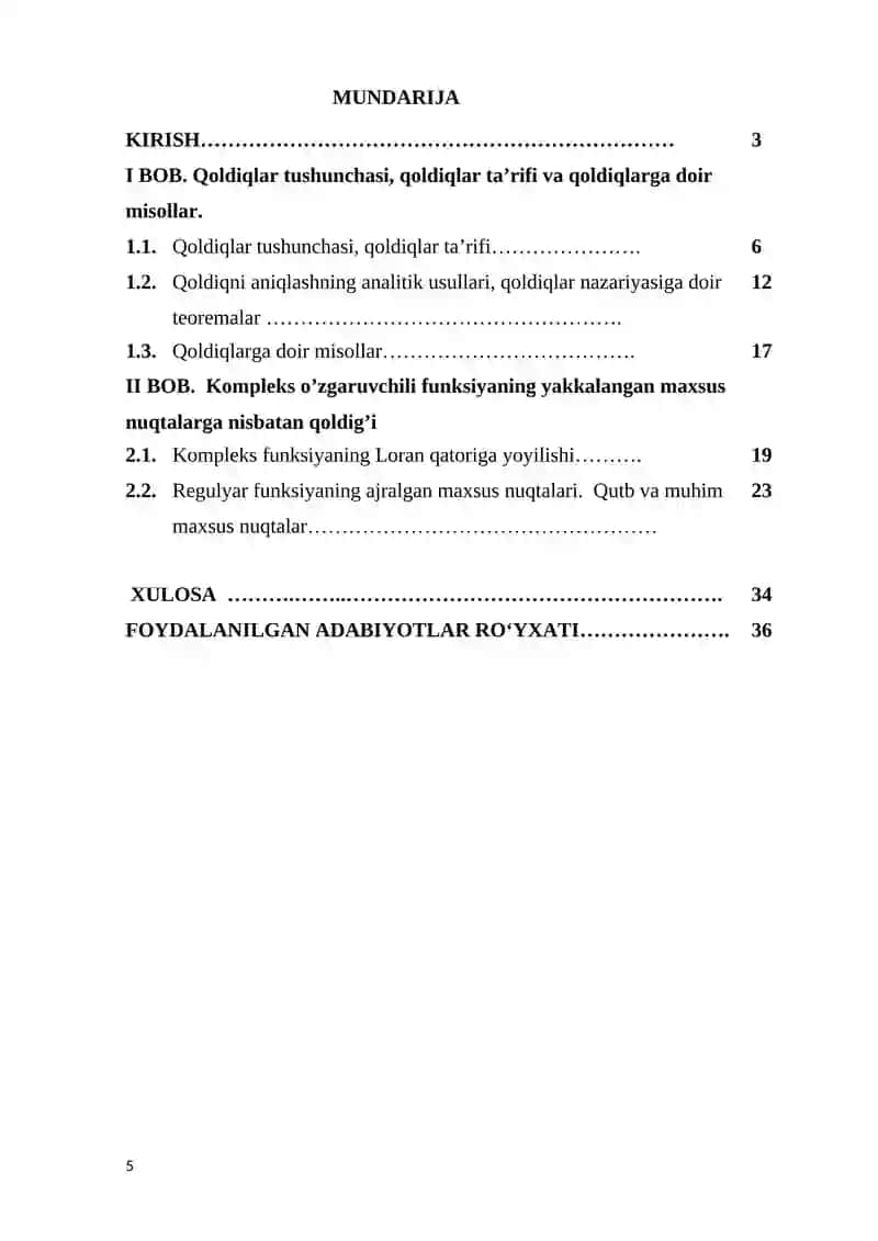 Funksiyaning yakkalangan maxsus nuqtalari 2