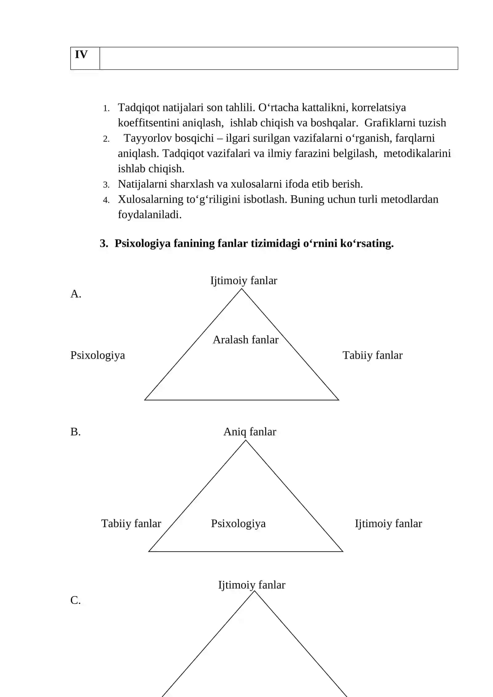 Psixologiyaning tadqiqot metodlari va tarmoqlari 2