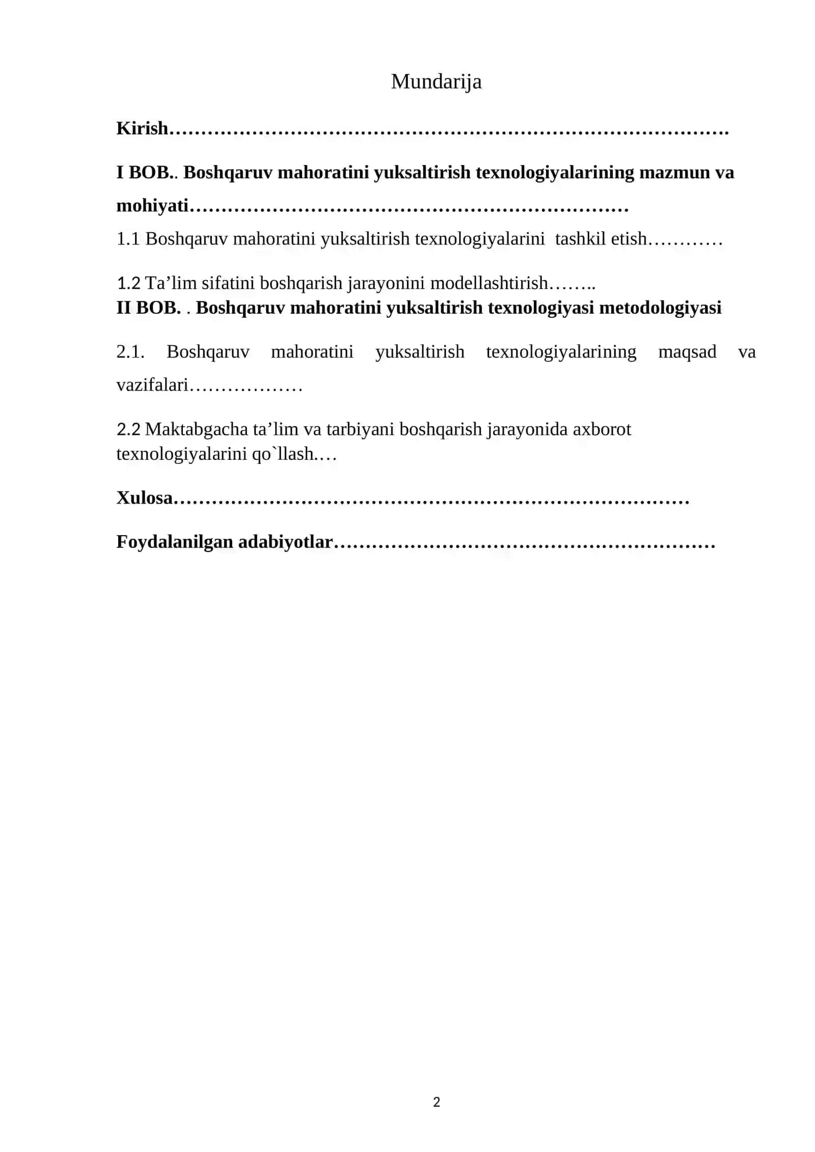 Boshqaruv mahoratini yuksaltirish texnologiyalari 2