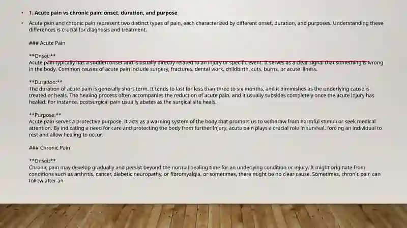 Compare types of pain and their description 2