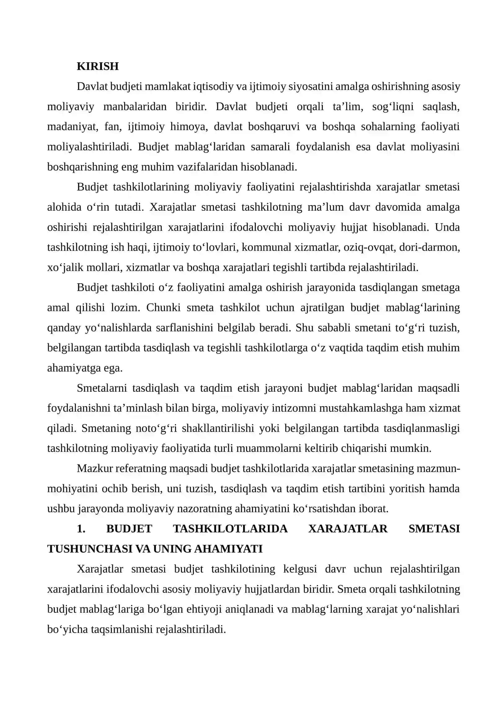 BUDJET TASHKILOTLARIDA SMETALARNI TASDIQLASH VA TAQDIM ETISH TARTIBI 2