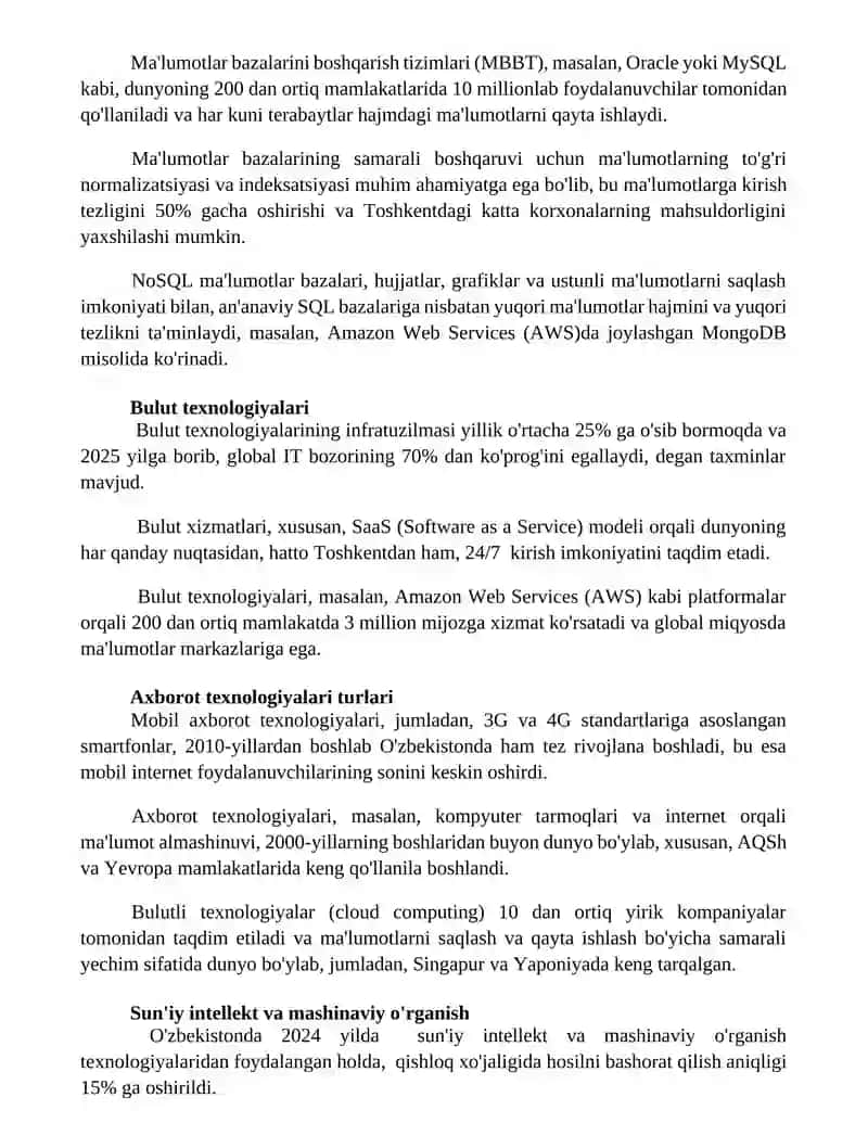 Informatika axborot texnologiyalar 2