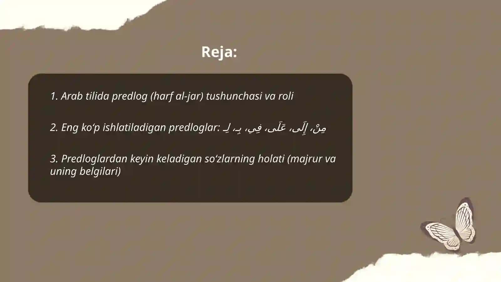 Predlog va koʻmakchilar arab tilida 2