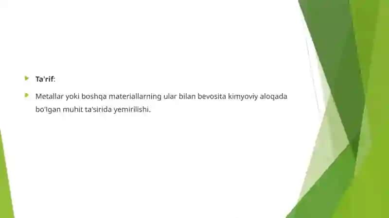 Kimyoviy korroziya 2