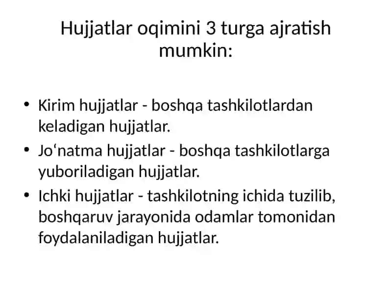 Hujjatlarni sistmaga keltirish va saqlash 2
