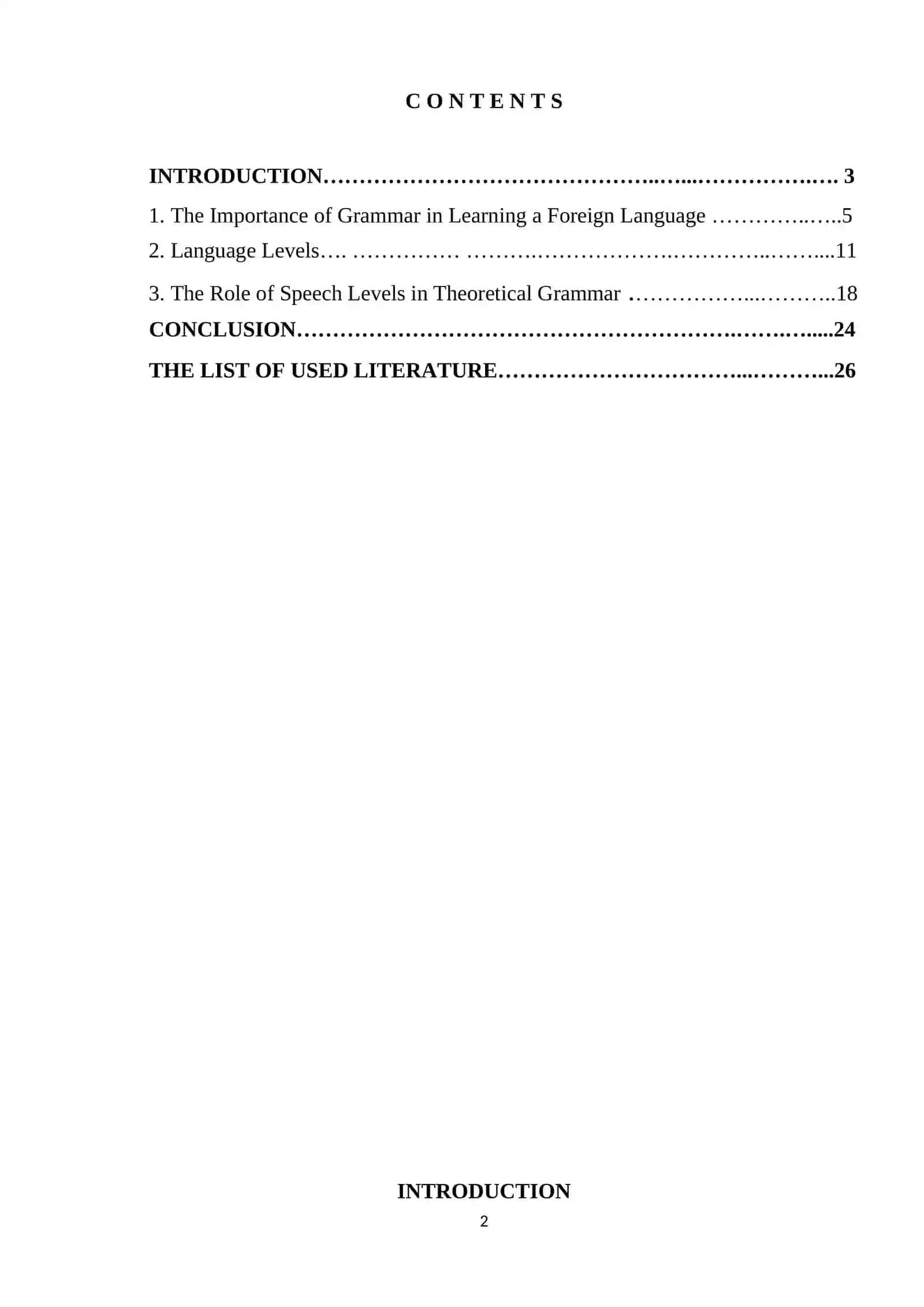 The Role of Language and Speech Levels in Theoretical Grammar 2