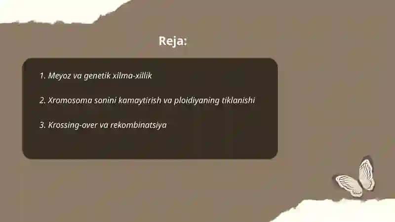 Meyozning biologik ahamiyati 2