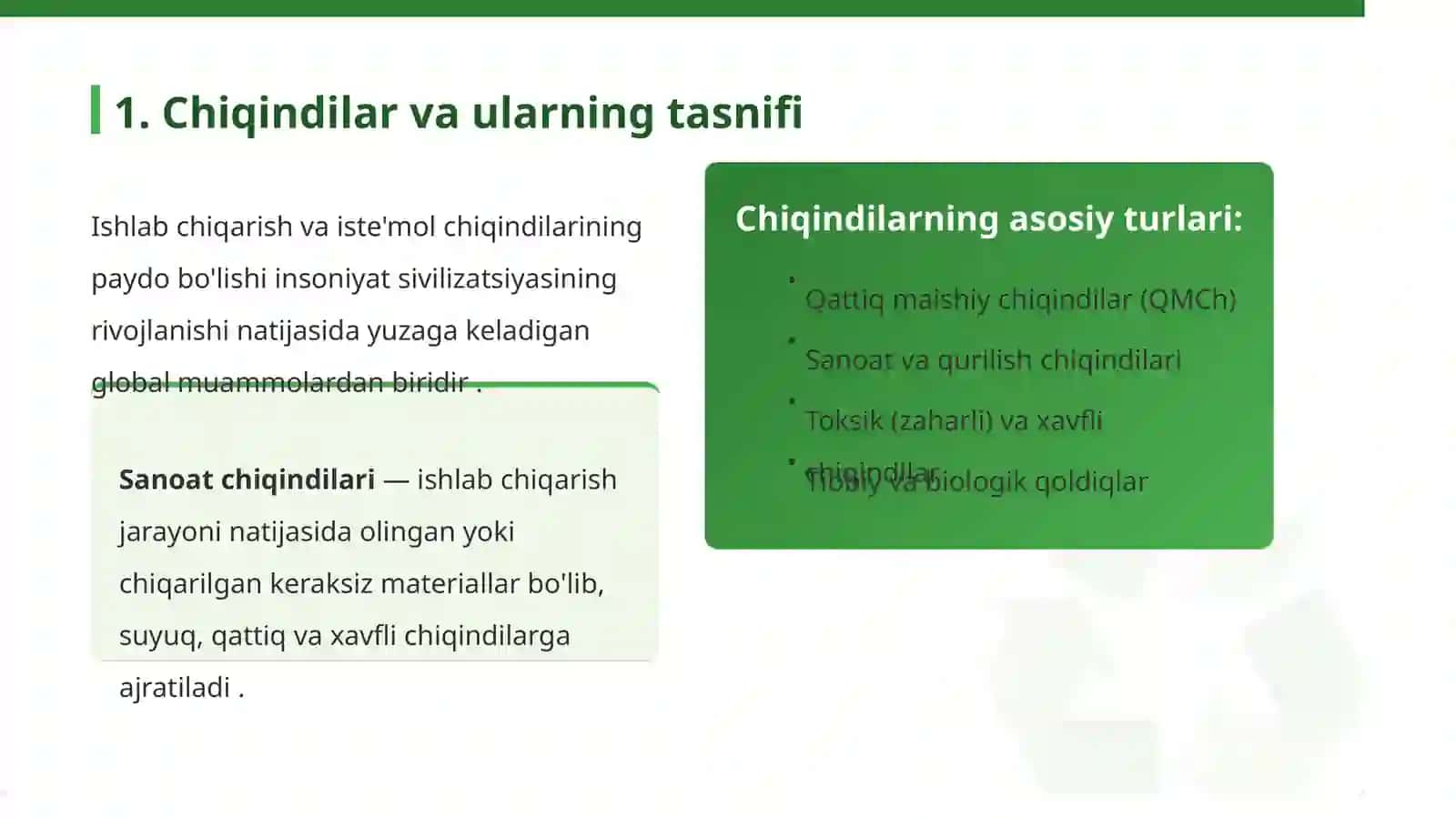 CHIQINDILARNI BOSHQARISH TIZIMLARI VA XALQARO TAJRIBALAR 2