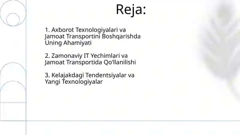 Axborot Texnologiyalari va Jamoat Transportini Boshqarish 2