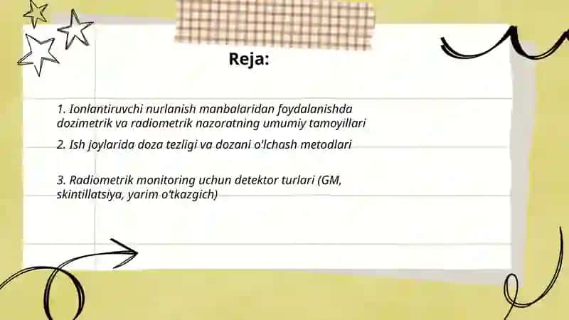 Ionlantiruvchi nurlanish manbalaridan foydalanilgandagi dozimetrik va radiometrik nazorat 2