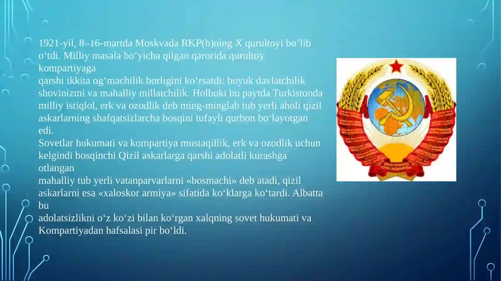 Turkistonda 1920-yillar boshlaridagi siyosiy vaziyatning o‘ziga xos xususiyatlari 2