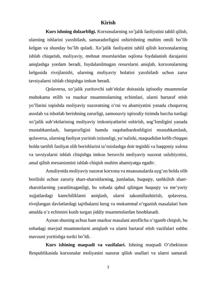 MOLIYAVIY FAOLIYATNI TUSHUNCHASI: TASHKIL ETISH, TAQSIMLASH VA FOYDALANISH 2
