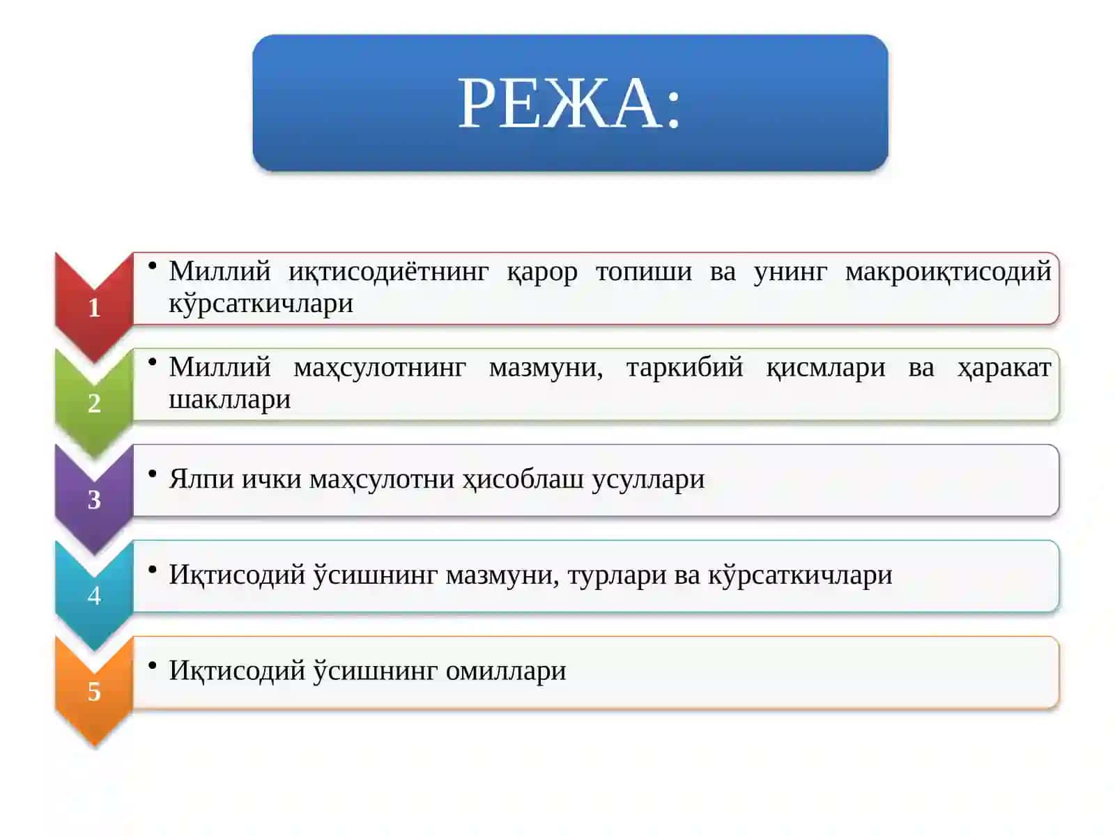 Миллий иқтисодийотнинг қарор топишива унинг макроиқтисодий кўрсаткичлари 2