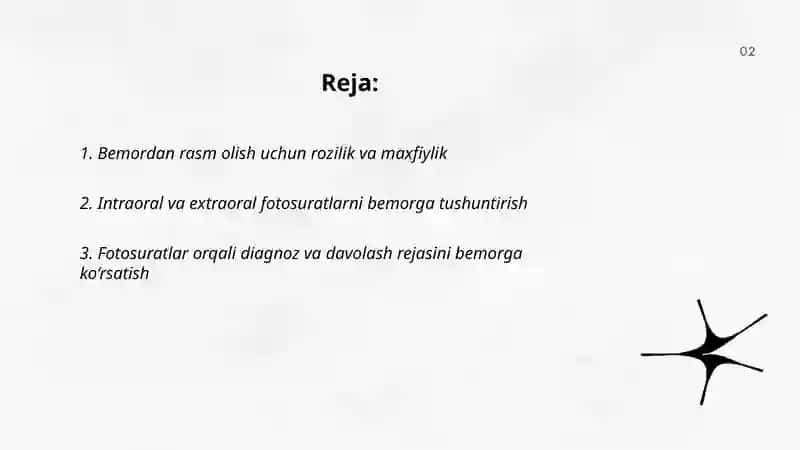 Dental fotosuratlar orqali bemorlar bilan 2