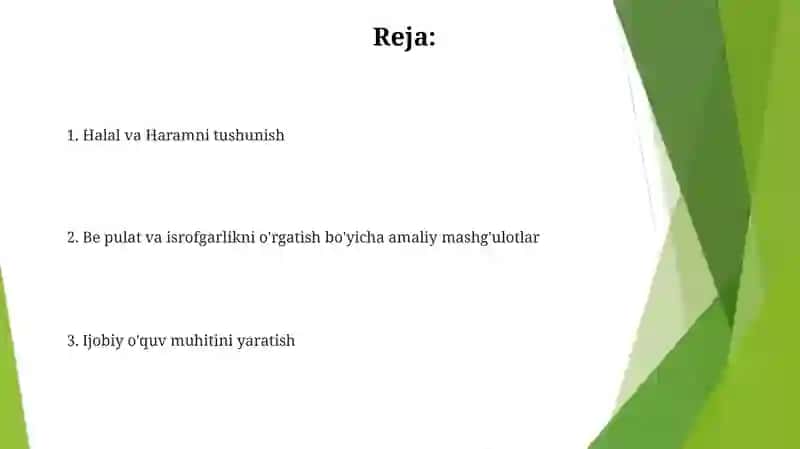 Maktabgacha yoshdagi bolalarga halol, harom, tekin, isrof tushunchalari haqida bilim berish 2